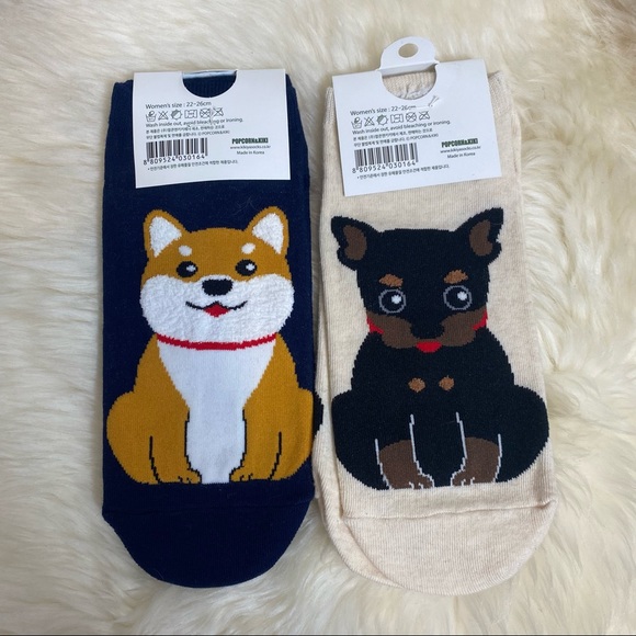 Shiba and Rottweiler Premium Cotton Ankle Socks - Picture 2 of 2